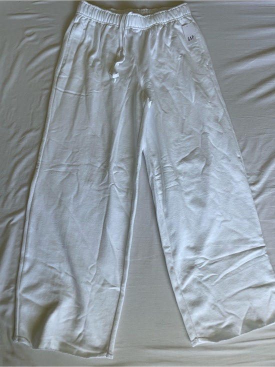 GAP Pants - GAP White Wide-Leg Drawstring Lounge Pants